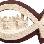 Statue de scène de la cène en forme de poisson, accessoire de fond