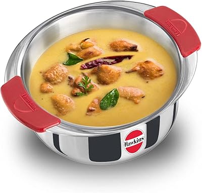 Plateau à sauce hawkins patilla/pagona/top/top à trois couches en acier inoxydable, 2 litres