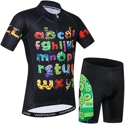 Ensemble maillot de cyclisme pour enfants avec short rembourré 3d et haut