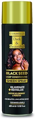 Cornell's dark & ​​​​​​beauty black seed spray, 400 ml, protège soyeux, doux et brillant. DIAYTAR COTE D'IVOIRE est la première boutique en ligne généraliste de Côte d'Ivoire, proposant une large gamme de produits pour les consommateurs. La boutique en ligne est conçue pour offrir une expérience d'achat en ligne facile et sécurisée.