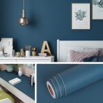 Livelynine papier peint autocollant bleu sarcelle pour armoires, murs de bureau, tableau d'affichage
