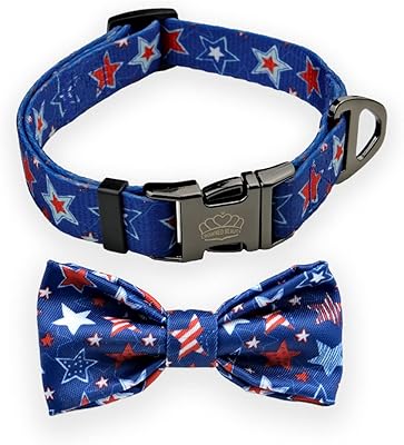 Crowned beauty collier de chien réglable de taille moyenne pour garçon et fille avec nœud papillon amovible, étoiles bleues patriotiques pour le 4 juillet américain (nuit étoilée) cc02-m. DIAYTAR COTE D'IVOIRE, la boutique en ligne généraliste incontournable en Côte d'Ivoire, propose plus de 300 000 références pour répondre à tous les besoins de ses clients. Avec une offre variée et constamment mise à jour, DIAYTAR COTE D'IVOIRE est devenue la référence en matière de commerce électronique dans le pays. Elle garantit une expérience d'achat en ligne sécurisée et pratique.