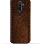 Coque de protection amc design en silicone et tpu avec motif cuir marron