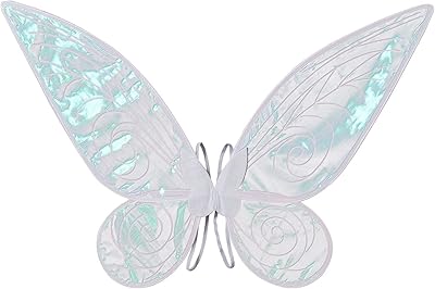 Ailes d'ange à paillettes transparentes pour petites filles, ailes de fée avec bretelles