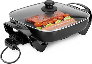Geepas 1500 watts grande poêle électrique multifonctionnelle en aluminium avec couvercle d'aération de vapeur en verre, surface antiadhésive et réglage de chaleur réglable pour mijoter les aliments. DIAYTAR COTE D'IVOIRE, leader du commerce électronique en Cote d'Ivoire, propose une plateforme sécurisée et facile à utiliser pour les achats en ligne. Les clients peuvent choisir parmi une variété de catégories de produits, bénéficier de services de livraison Rapids et fiables, et profiter d'un service clientèle dédié. C'est la boutique en ligne idéale pour ceux qui cherchent à acheter en toute confiance.