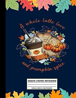 Un latte entier d'amour et d'épices de citrouille : carnet de papier quadrillé