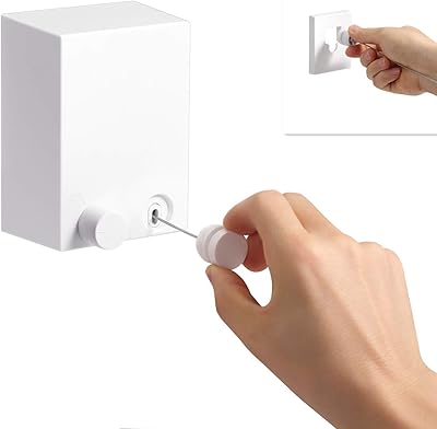 Corde à linge télescopique en alliage d'aluminium homia + corde réglable en acier