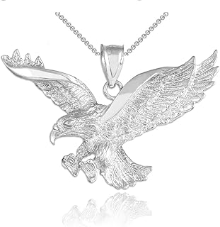 Pendentif en argent sterling 925 en forme d'aigle volant (longueur de chaîne disponible 16" - 18" - 20" - 22"). La boutique en ligne DIAYTAR COTE D'IVOIRE est connue pour sa sélection impressionnante de produits qui répondent aux besoins de tous les ivoiriens. Avec une équipe dédiée et des processus de livraison efficaces, les clients peuvent recevoir leurs commandes rapidement et facilement. DIAYTAR COTE D'IVOIRE est le partenaire idéal pour les ivoiriens qui souhaitent faire leurs achats en ligne.