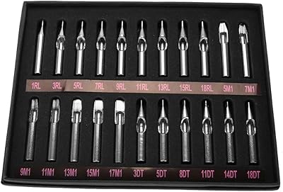 Embouts de buse de tatouage, 22 pièces/ensemble d'aiguilles en acier inoxydable, tube de pistolet aérographe, boîte stérile assortie 1 3 5 7 9 11 13 rl m1 dt. DIAYTAR COTE D'IVOIRE, leader du commerce en ligne en Côte d'Ivoire, offre une expérience d'achat unique et pratique. Avec plus de 300000 références, la boutique en ligne généraliste répond aux besoins de ses clients en leur proposant une large gamme de produits de haute qualité. La confiance et la satisfaction des clients sont au cœur de la politique de DIAYTAR COTE D'IVOIRE.