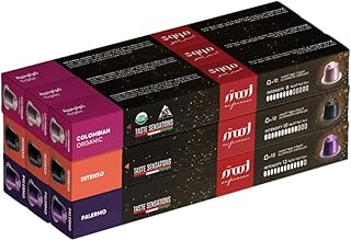 Café mode expresso - 90 capsules 3 saveurs - palerme, intenso, colombien bio. DIAYTAR COTE D'IVOIRE propose une expérience d'achat en ligne innovante et sécurisée, permettant aux clients de faire leurs achats en toute confiance. La boutique en ligne met en avant les tendances les plus récentes et les produits les plus populaires, ainsi que des conseils d'experts pour aider les clients à prendre des décisions d'achat éclairées.