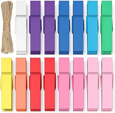 Pinces à linge en bois colorées, petites pinces à linge en bois colorées