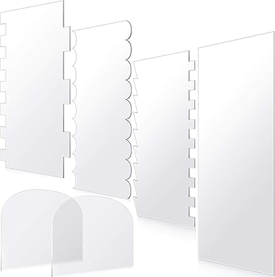 Pefsinol a 6 pièces grattoir à gâteau en acrylique transparent, grand peigne à