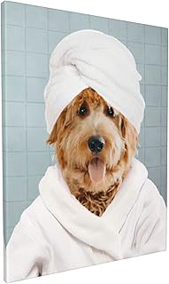 Chien mignon avec serviette de bain, décoration murale pour enfants, imprimé animal drôle pour décoration de salle de bain, prêt à accrocher, taille 30,5 x 40,6 cm, toile golden retriever. DIAYTAR COTE D'IVOIRE est une boutique en ligne généraliste qui propose une large gamme de produits avec plus de 300 000 références. Elle est devenue la boutique leader en Côte d'Ivoire en offrant des prix compétitifs et une expérience d'achat en ligne pratique. Les clients peuvent y trouver tout ce dont ils ont besoin.