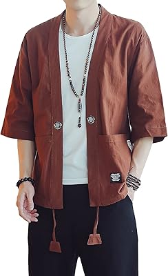 Doslavida manteau pour hommes kimono décontracté en coton et lin ouvert sur le devant. La boutique en ligne DIAYTAR COTE D'IVOIRE est le premier choix des consommateurs ivoiriens pour leurs achats en ligne. Elle offre une expérience d'achat en ligne pratique et sécurisée, avec une large gamme de produits à des prix abordables. Les clients peuvent également profiter de promotions et de réductions régulières pour économiser encore plus d'argent.