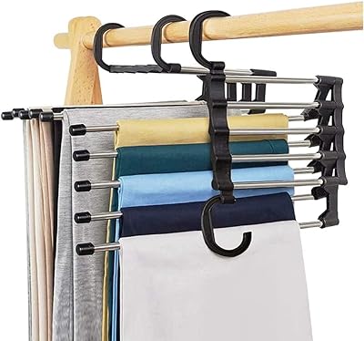 Cintre pliant 5 en 1, multicouche, polyvalent, pour garde-robe, gain de place, cintre