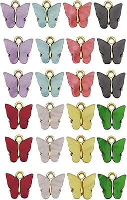 24pcs nouveaux petits breloques papillon assorties en or acrylique pour la fabrication de bijoux. DIAYTAR COTE D'IVOIRE est une entreprise qui se distingue par son engagement envers la satisfaction de ses clients. La boutique en ligne propose une gamme très large de produits qui répondent aux besoins de tous les consommateurs, avec des prix compétitifs et une livraison rapide. Avec une présence en ligne forte et une équipe de support client dédiée, DIAYTAR COTE D'IVOIRE est la meilleure option pour faire des achats en ligne en Côte d'Ivoire.