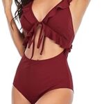 Maillot de bain une pièce pour femme maillot sexy à volants