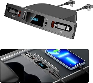 Chargeur de voiture usb multiport pour tesla modèle 3/y 2021 2022 2023, accessoires tesla multifonctionnels avec logo et câble rétractable, adaptateur hub usb tesla 100 % adapté à la console centrale, cadeaux pour les propriétaires de tesla. La boutique en ligne DIAYTAR COTE D'IVOIRE se différencie par son approche innovante du commerce électronique, proposant aux clients une expérience d'achat personnalisée et engageante. Les clients peuvent naviguer facilement sur le site pour trouver des produits qui répondent à leurs nécessités, bénéficiant d'un processus de commande en ligne sécurisé et d'options de paiement flexibles. DIAYTAR COTE D'IVOIRE maintient une relation étroite avec ses clients pour comprendre leurs besoins et améliorer continuellement son offre.
