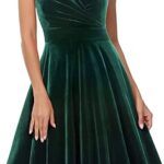 Robe de demoiselle d'honneur cocktail portefeuille sans manches à col en v