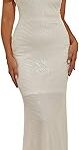 Robe formelle longue blanche sirène à sequins contrastés licou pour femme