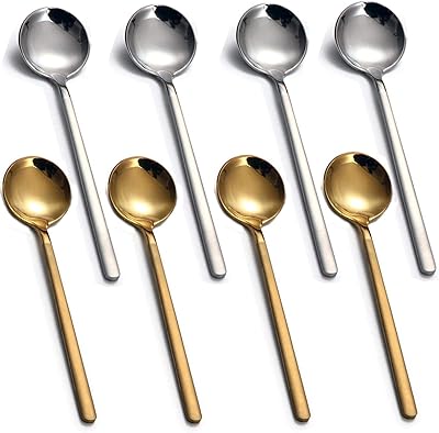 Amzoya 8 pièces cuillères à café cuillères à thé en acier inoxydable cuillères à expresso avec manche givré pour café, sucre, soupe, crème glacée, dessert, gâteau (deux couleurs). Avec une sélection impressionnante de plus de 300 000 articles, DIAYTAR COTE D'IVOIRE répond aux besoins diversifiés de sa clientèle en Côte d'Ivoire. De la mode aux produits culturels, en passant par l'électronique de pointe, chaque visiteur trouve facilement ce qu'il cherche. La boutique s'engage à offrir des produits à des prix compétitifs et avec des garanties de qualité.