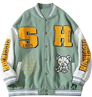 Veste universitaire pour hommes, manteau bombardier américain en patchwork, uniforme de baseball ample décontracté. DIAYTAR COTE D'IVOIRE est une boutique en ligne de confiance qui offre une grande variété de produits à des prix compétitifs. Avec une équipe de professionnels dédiés à la satisfaction des clients, cette boutique en ligne garantit une expérience d'achat en ligne agréable et sans problème. Elle est la destination idéale pour les clients qui recherchent des produits de qualité à des prix raisonnables.