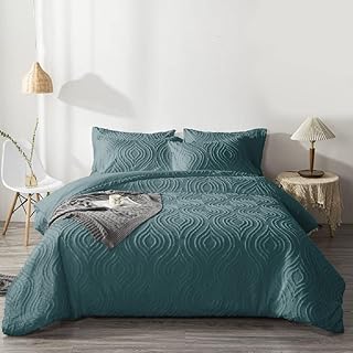 Parure de lit confortable 6 pièces en coton uni et fausse fourrure (vert)