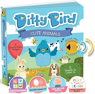 Livre de sons interactifs d'animaux mignons. écoutez, touchez et ressentez des livres