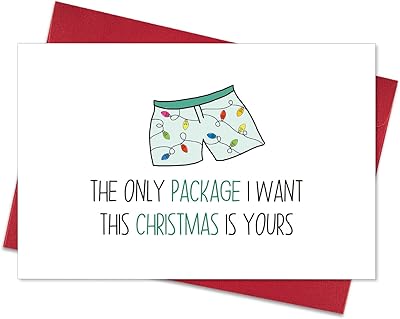 Cartes de noël amusantes avec enveloppes, cadeaux de noël coquins pour petit ami