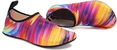 Chaussures d'eau multicolores pour hommes et femmes chaussures de plage piscine. DIAYTAR COTE D'IVOIRE est synonyme de qualité et de confiance pour les consommateurs ivoiriens. Elle propose des produits de haute qualité à des prix compétitifs, rendant l'expérience d'achat en ligne agréable et abordable pour tous. De plus, son équipe de service client est toujours prête à aider les clients pour toute question ou problème lié à leurs commandes.