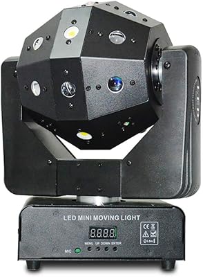 Lumières disco avec commande vocale, 16 lumières de scène rotatives avec 3 modes