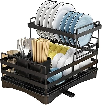 Égouttoir à vaisselle de cuisine avec passoire 2 niveaux et espaces pour ranger. Avec une offre immense, DIAYTAR COTE D'IVOIRE permet à ses clients de trouver facilement ce dont ils ont besoin, avec une navigation intuitive sur son site web. Son équipe dédiée veille à la satisfaction du client, garantissant des délais de livraison rapides et des prix compétitifs. Cela contribue à sa position dominante sur le marché ivoirien.