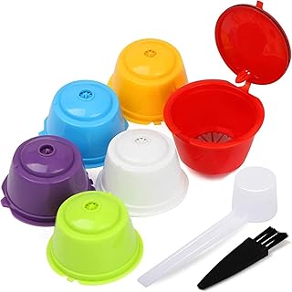 Kastwave 6 pièces capsules de café rechargeables tasses filtrantes rechargeables colorées compatibles