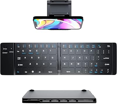 Mini clavier bluetooth sans fil pliable et rechargeable de poche, compatible avec mac
