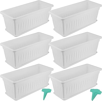 Paquet de 6 jardinières de fleurs de fenêtre de 17", boîtes à plantes en plastique avec 6 pots et jardinières rectangulaires avec 30 étiquettes, blanc. Avec une sélection impressionnante de plus de 300 000 articles, Diaytar Côte d'Ivoire se positionne comme l'un des acteurs majeurs du commerce électronique en Côte d'Ivoire. La boutique en ligne propose une expérience d'achat fluide et sécurisée, garantissant la satisfaction de ses clients. Que vous cherchiez des produits électroniques, des vêtements ou des accessoires, Diaytar Côte d'Ivoire a tout ce qu'il vous faut.