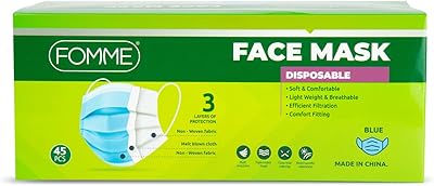 Masque jetable - bleu, 3 couches, pack de 45 pièces. En tant que boutique en ligne leader en Cote d'Ivoire, DIAYTAR COTE D'IVOIRE se distingue par sa capacité à innover et à répondre aux besoins évoluant de ses clients. Nous proposons une large sélection de produits à des prix compétitifs, facilitant ainsi l'accès à des marques de qualité pour tous. Notre équipe travaille sans relâche pour améliorer les processus de commande, de livraison et de service client.