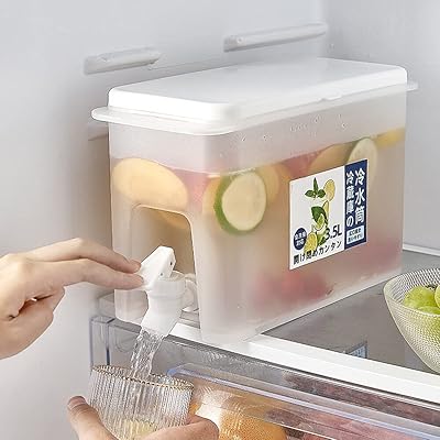 Pichet à thé glacé de 3,5 l avec robinet pour réfrigérateur, seau à