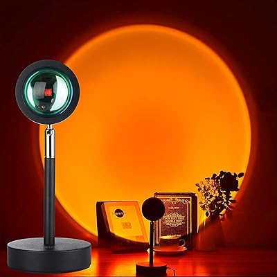 Lampe de projecteur de coucher de soleil, veilleuse led romantique, rotation à 360