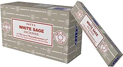 Bâtons d'encens satya nag champa sauge (blanc, 15 g) paquet de 12