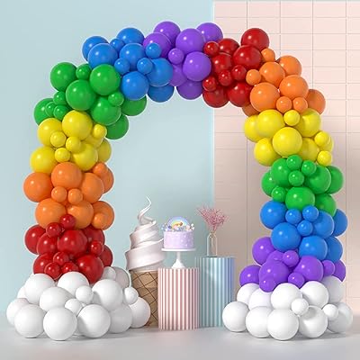 Kit de guirlande ballons arc-en-ciel mère anna 175 pièces tailles assorties kit d'arche