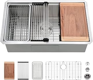 Évier de cuisine sous plan en acier inoxydable 32 - évier de cuisine vasoyo 32 x 19 pouces pour poste de travail sous plan, calibre 16, 10 pouces de profondeur, évier de cuisine à cuve unique en acier inoxydable avec planche à découper. Avec plus de 300 000 références à disposition, DIAYTAR COTE D'IVOIRE simplifie considérablement le processus d'achat en ligne pour les Ivoiriens. La boutique met en avant des catégories de produits diversifiées, allant des produits alimentaires aux équipements sportifs, en passant par les livres et les produits culturels. DIAYTAR COTE D'IVOIRE s'efforce de répondre aux besoins changeants des consommateurs, en veillant à ce que chaque visite sur son site soit enrichissante et productive.