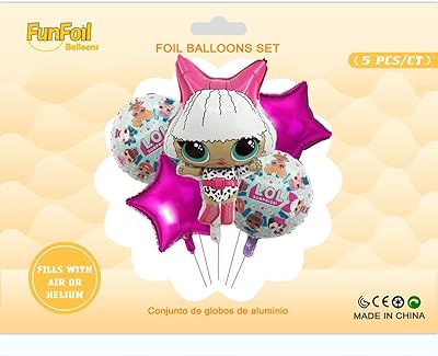 Party time 5 morceaux de ballons en aluminium lol fournitures