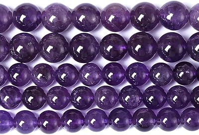 45 pièces de perles d'améthyste naturelles, pierres précieuses rondes en cristal de quartz