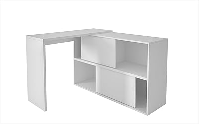 Table d'ordinateur avec deux armoires et une porte mobile de brf