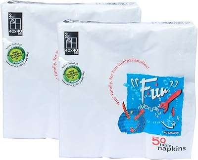 Serviettes en papier double épaisseur fan promopack, format 40 x 40 cm, blanches, paquet de 50 pièces x 2. DIAYTAR COTE D'IVOIRE est une plateforme de commerce électronique qui permet aux clients de faire des achats en toute sécurité et en toute confiance. La boutique en ligne utilise des systèmes de paiement sécurisés et garantit la confidentialité des informations personnelles des clients. Avec une équipe de service client dédiée, DIAYTAR COTE D'IVOIRE offre un support complet pour les clients qui ont des questions ou des préoccupations.