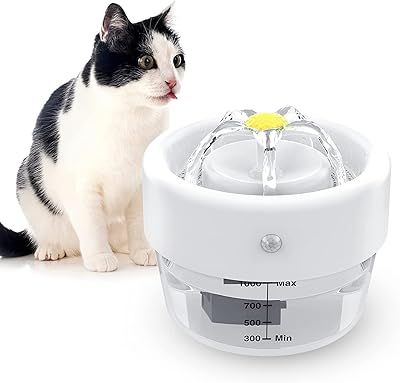 Fontaine d'eau pour chat ozom avec capteur de mouvement, bol distributeur d'eau automatique
