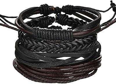 Bracelet en cuir de vache naturel pour hommes et femmes tressé réglable multicouche style tribal et ethnique. DIAYTAR COTE D'IVOIRE est la première boutique en ligne en Côte d'Ivoire, offrant une sélection incroyable de produits pour répondre à tous les besoins. Avec une équipe dédiée, elle garantit une livraison rapide et fiable. Elle est le choix idéal pour les consommateurs ivoiriens.