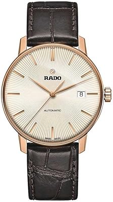 Montre rado automatique suisse cobol classic pour homme avec bracelet en cuir marron