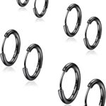 Boucles d'oreilles créoles en acier titane pour hommes et femmes, ensemble de boucles