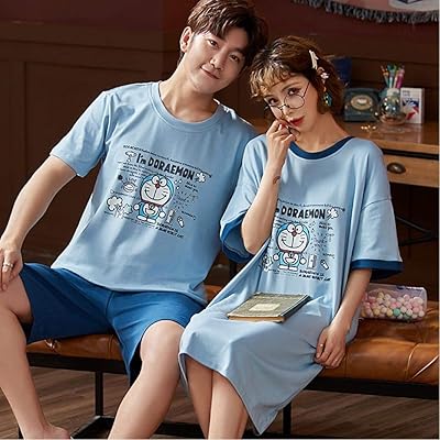 Pyjama d'été à manches courtes pour couples de home service